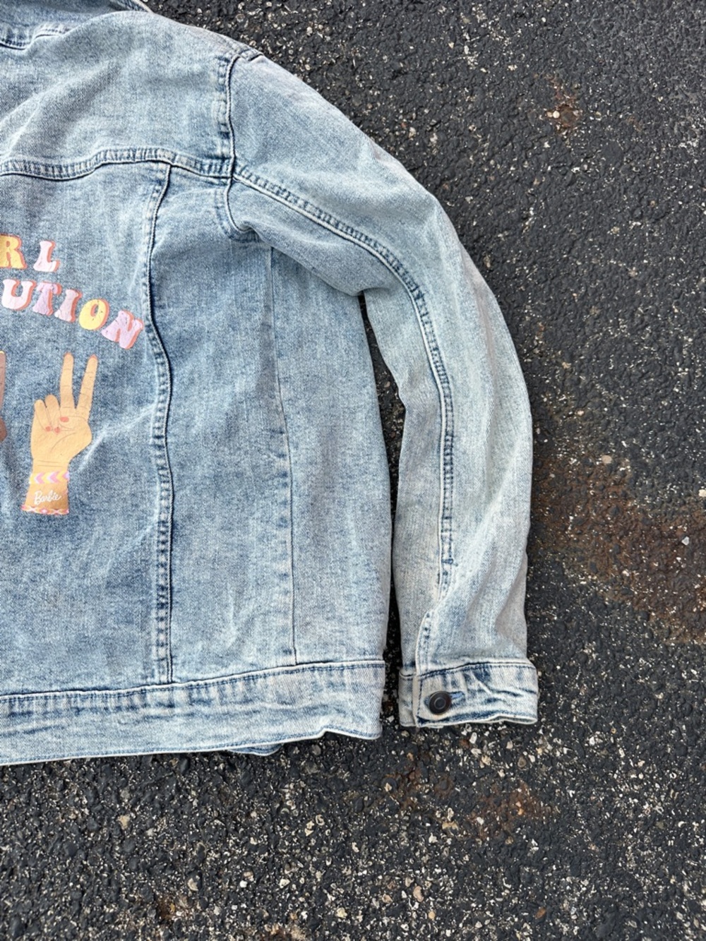 Barbie Light Blue Denim Jacket with Pink Logo - Picture 9 of 9